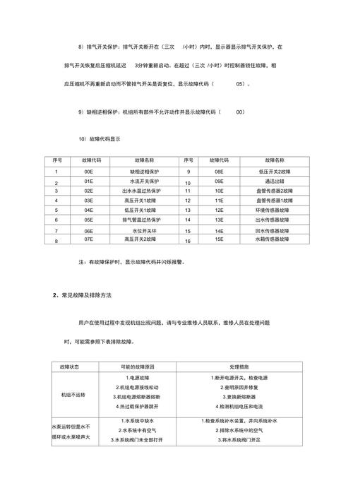 正旭空气能热水器02e故障码