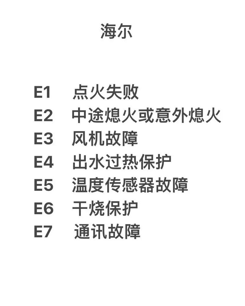 双喜天然气热水器出现故障码e1